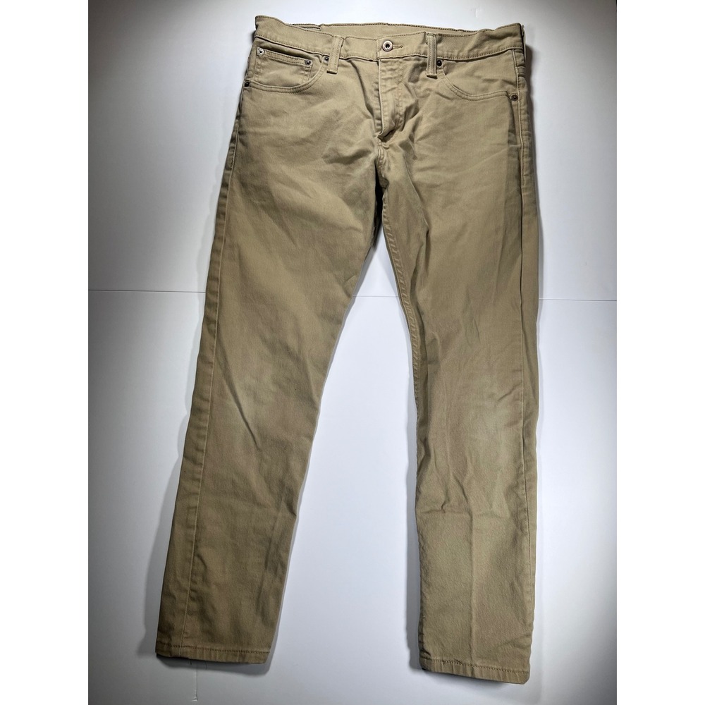 Levis 520 Taper Pants Mens 33x30 Khaki Tan Stretch Cotton Twill Chino Casual